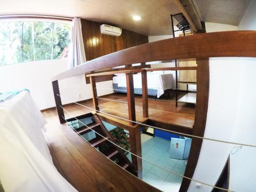 a view of a room with a bunk bed at Pousada Guapuruvu in Abraão