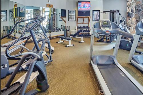 a gym with treadmills and cardio machines at Shoshone 1960 in Big Sky