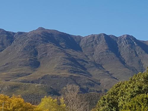 a mountain range with trees in the foreground at The View Swellendam B&B in Swellendam
