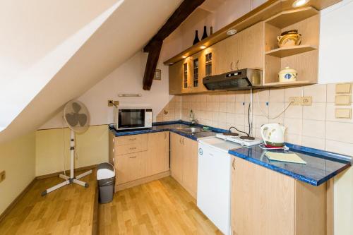 Dapur atau dapur kecil di Penzion Gardena