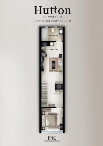 a poster of a floor plan of a house at Hutton Central Hotel Managed by The Ascott Limited in George Town