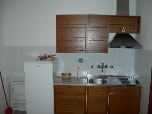 Kuchyň nebo kuchyňský kout v ubytování Apartments Nadija