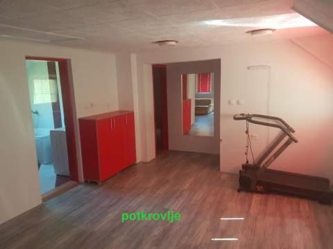 an empty room with a gym with a treadmill at "Popov VRT" Banoštor - kuća-vikendica na Dunavu-Fruskoj Gori in Banoštor