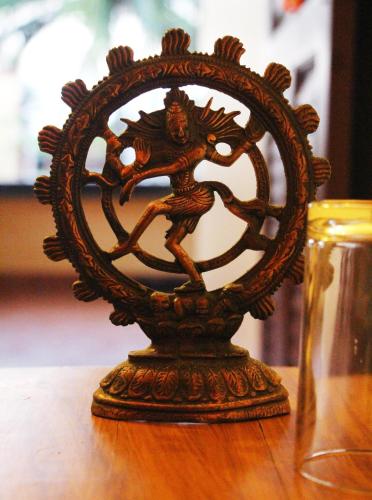 a mirror sitting on top of a table at Kannur Beach view Homestay in Kannur