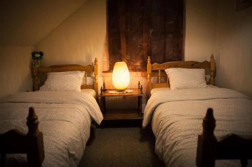 Tempat tidur dalam kamar di KrakowHouse