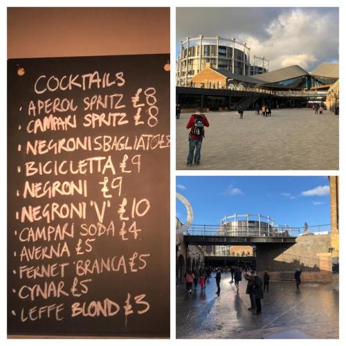 a collage of photos with a sign and a building at Camden Town Garden Cabin in London