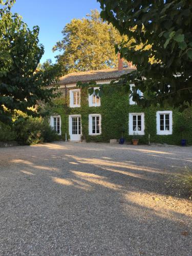 ein Haus mit Efeu an der Seite in der Unterkunft Chateau Pech-Céleyran in Salles-dʼAude