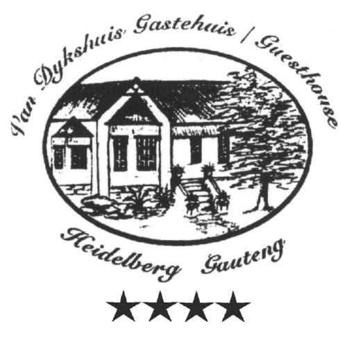 a black and white picture of a house with stars at Van Dykshuis Guest House in Heidelberg