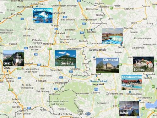 a map of ireland with cities and attractions at Kutny Residence -Chateau Schaal in Hegyhátsál