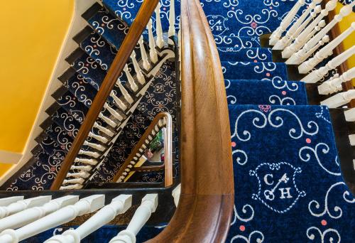 a close up of a harpsichord with a person inside at Congress Hall in Cape May