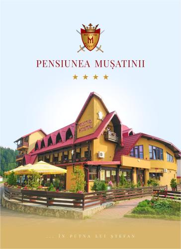 a poster for a hotel in main khayan hill station at Pensiunea Mușatinii in Putna