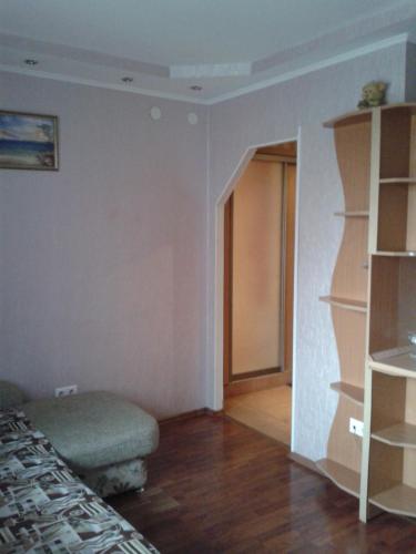 イルクーツクにあるApartment on Sovetskaya 96のベッドルーム(ベッド1台、本棚付)