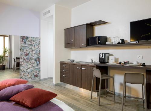Кухня или мини-кухня в Residenza del Borgo
