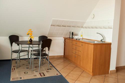 Η κουζίνα ή μικρή κουζίνα στο Mikołajki Apartamenty