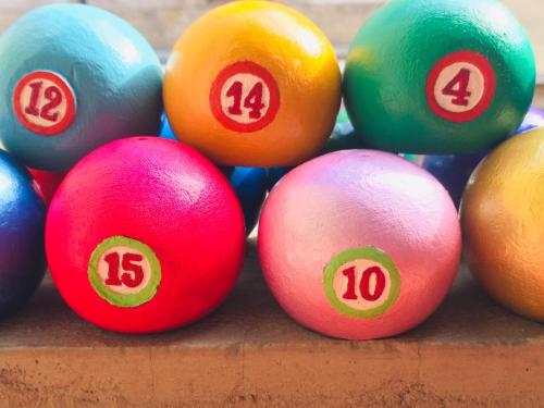 a pile of balls with numbers on them at Albergo Ristorante Corsini in Pavullo nel Frignano
