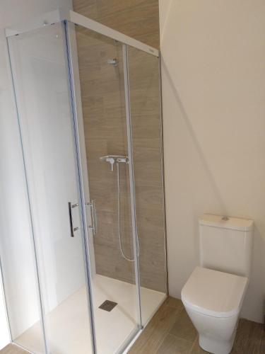 Koupelna v ubytování Hotel Entrerailes