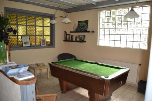 a living room with a pool table in it at Hotel De Bretagne in Saint-Pierre-Quiberon