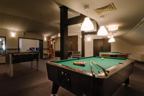 Biliár nebo kulečník v ubytování Eco Hotel Zdravetz