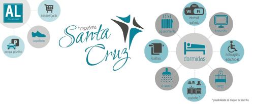 een vectorbeeld van verschillende pictogrammen voor sanitaire goederen bij Hospedaria Santa Cruz in Seia