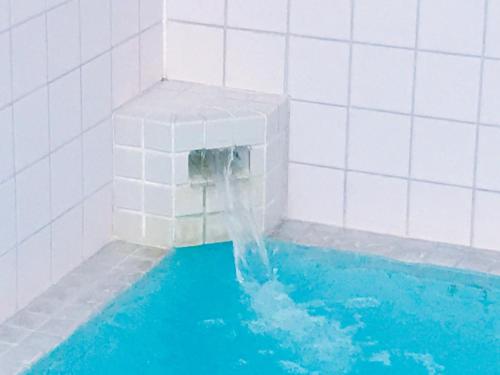 a tub with a water fountain in a bathroom at Kagoshima Daiichi Hotel Kishaba in Kagoshima