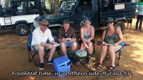 a group of people sitting in chairs in front of a truck at Yala Avian Eye Safari in Buttala