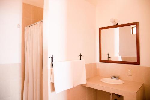 Koupelna v ubytování Hotel Rincón Poblano