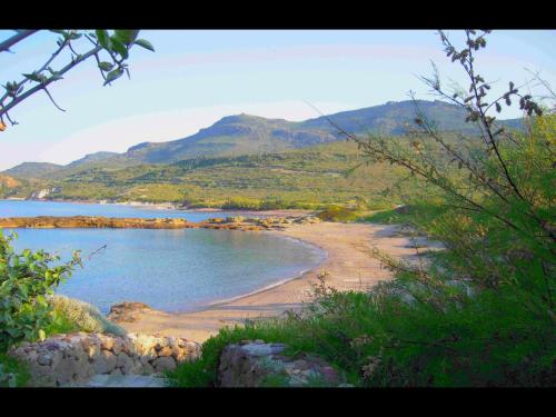 a view of a beach with mountains in the background at La Dea Hestia in Bosa
