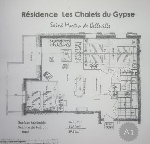 Pelan lantai bagi Apartment A 01 in St Martin de Belleville