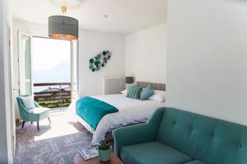Posezení v ubytování Auberge de Rivaz