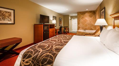a hotel room with a large bed and a television at Best Western Plus Canyon Pines in Ogden
