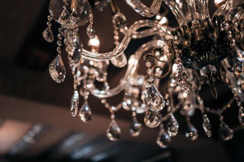 a close up of a chandelier at Hôtel des Deux Clefs in Turckheim