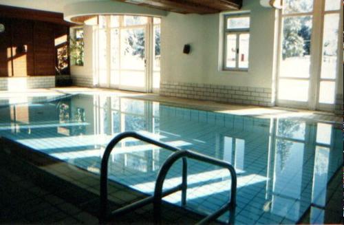 a large swimming pool in a building at Dolomiti Skyview in Carbonin