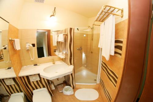 Koupelna v ubytování Hotel Podzamcze
