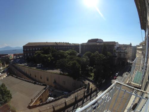 an overhead view of a city with trees and buildings at B&B Musica e Mare in Naples
