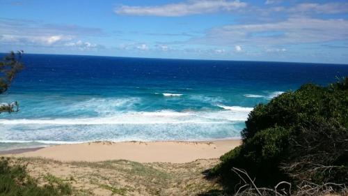 a view of a beach with the ocean at WHITE SHARK RESORT in Ponta do Ouro