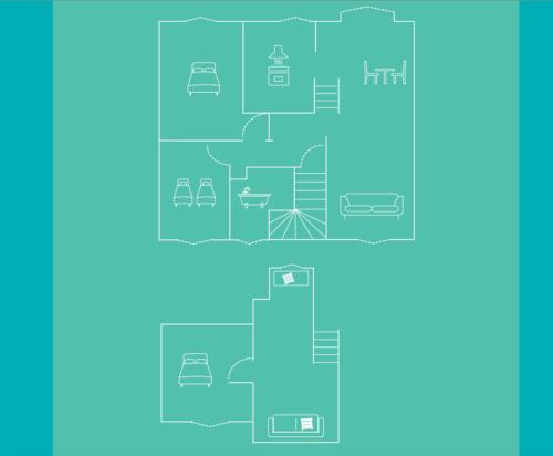 a blue schematic diagram of a building at Glaz Ocean in Douarnenez