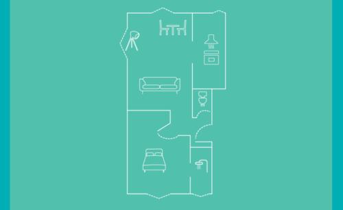an illustration of a floor plan of a house at Glaz Ocean in Douarnenez
