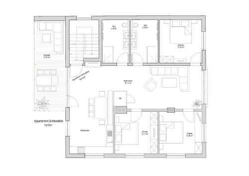 a floor plan of a house at Alpen Apart Heiss - DELUXE XL Apartments in Prutz