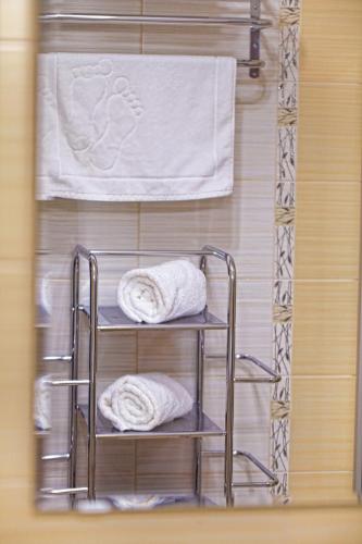two towels on a towel rack in a bathroom at Apartmán ENZO č 103 Tále Chopok Juh in Tale
