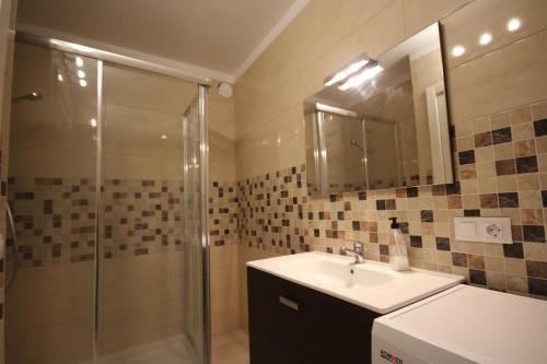 アデへにあるApartment Puerto Colonのバスルーム(シャワー、シンク、鏡付)