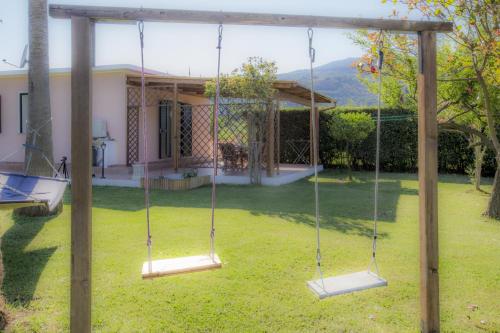 a swing in the yard of a house at Albero del Pepe 2 - Goelba in Marina di Campo