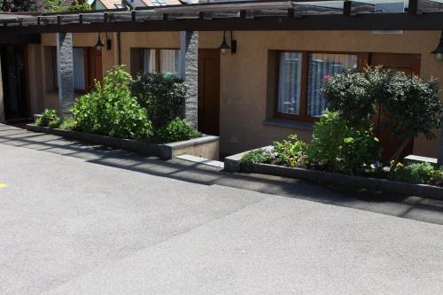 a row of plants on the side of a building at Hotel Glärnisch Hof in Horgen