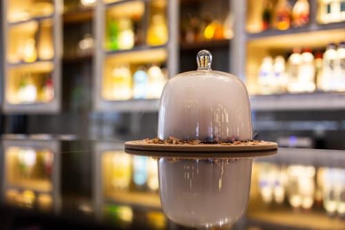 a cloche with food inside of it in a store at Novotel Trabzon in Trabzon