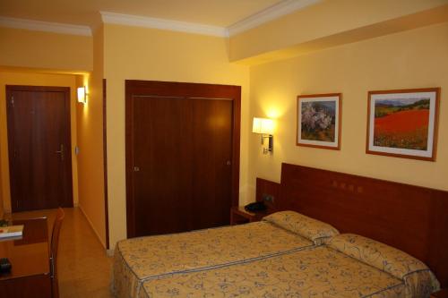 a bedroom with a bed in a hotel room at Hotel Pujol in Las Palmas de Gran Canaria