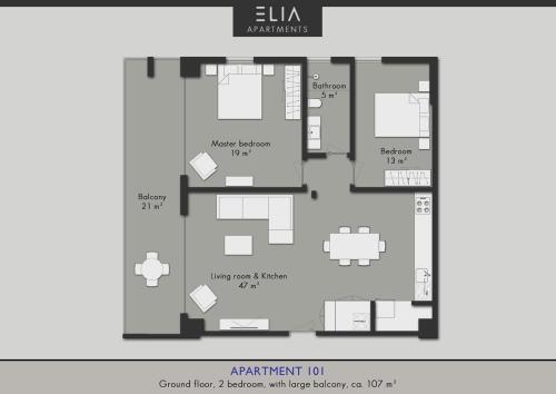 Pelan lantai bagi Elia Apartments