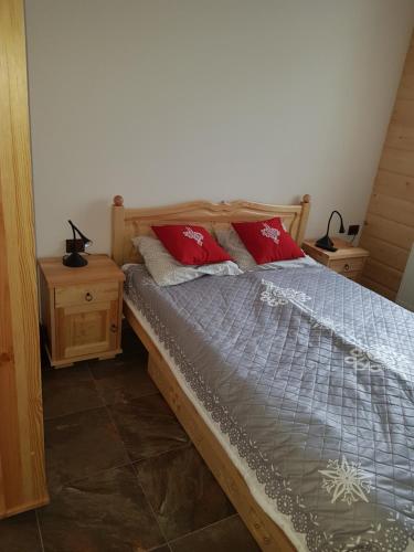 Posteľ alebo postele v izbe v ubytovaní Apartament Zielony