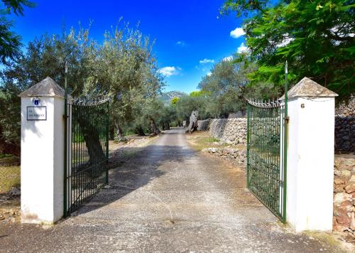 a gate at the end of a driveway at Raco de Soller in Sóller