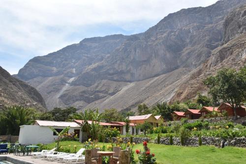 a view of the mountains from the hotel at Oasis Paraiso Ecolodge in Cabanaconde