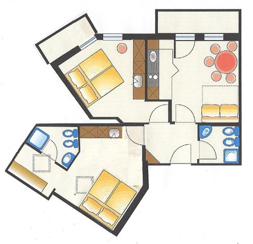a drawing of a floor plan of aominiumominium at Apparthotel Central in Campo Tures