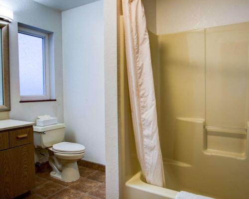 a bathroom with a toilet and a shower at Quality Inn Florence in Florence